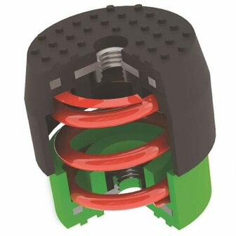 Soleco trillingsdemperset Groen 30-55kg M8 (2x Groen + 2x Blauw)