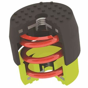 Soleco trillingsdemperset Geel 50-80kg M8 (2x Geel + 2x Blauw)