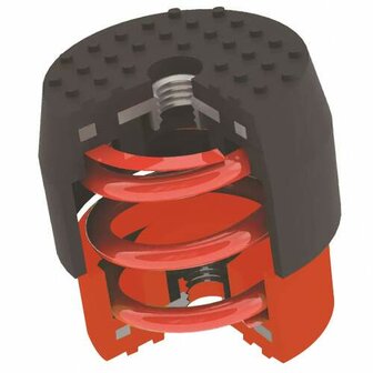 Soleco trillingsdemperset Bruin 70-120kg M8  (2x Wit + 2x Rood)