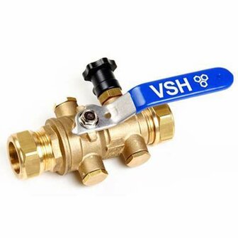 VSH EA Protect terugslagklep 15 x 15 mm 2x knel met hendel
