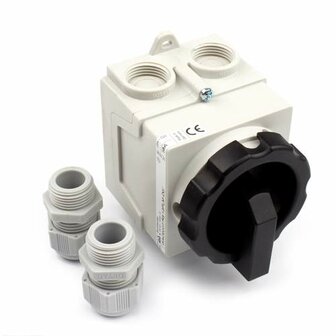 Sontheimer werkschakelaar compact 3-polig 25A IP65 met 2x M20 wartels
