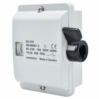 Norwesco werkschakelaar 4-polig 16A IP65 (M20) exclusief wartels