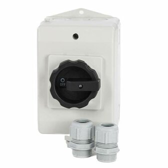 Sontheimer werkschakelaar medium 4-polig 25A IP65 + 2 M25 wartels