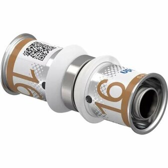 Uponor S-Press Plus koppeling 16 x 16 mm, 2x pers, messing
