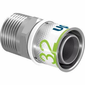Uponor S-Press Plus puntstuk 32 x R1&quot;, pers x buitendraad, messing