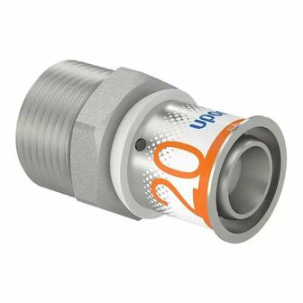 Uponor S-Press Plus puntstuk 20 x R3/4&quot;, pers x buitendraad, messing