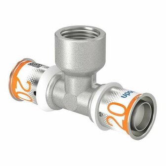 Uponor S-Press Plus t-stuk 20 x Rp1/2&quot; x 20, pers x binnendraad x pers, messing