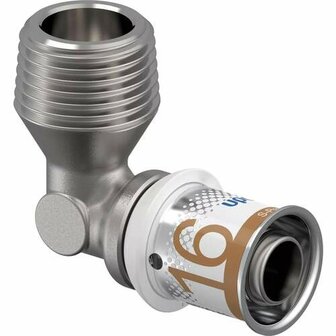 Uponor S-Press Plus knie 90&ordm; 16 x R1/2&quot;, pers x buitendraad, messing