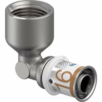 Uponor S-Press Plus knie 90&ordm; 16 x Rp1/2&quot;, pers x binnendraad, messing