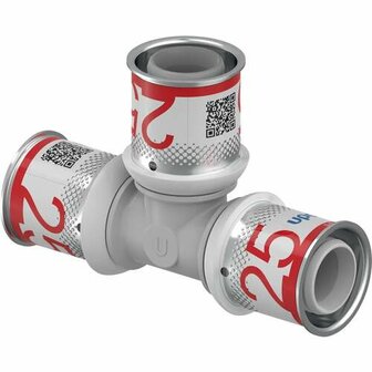 Uponor S-Press Plus t-stuk 25 x 25 x 25 mm, 3x pers, PPSU