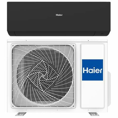 Haier Expert single split airco 3,5 kW mat zwart complete set