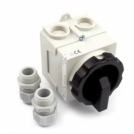 Sontheimer werkschakelaar compact 3-polig 25A IP65 met 2x M20 wartels