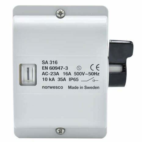 Norwesco werkschakelaar 4-polig 16A IP65 (M20) exclusief wartels